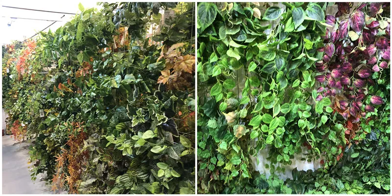 Vertical Garden with artificial trailing vines